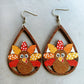 Wooden Sports Cute Earrings Thanksgiving Earrings