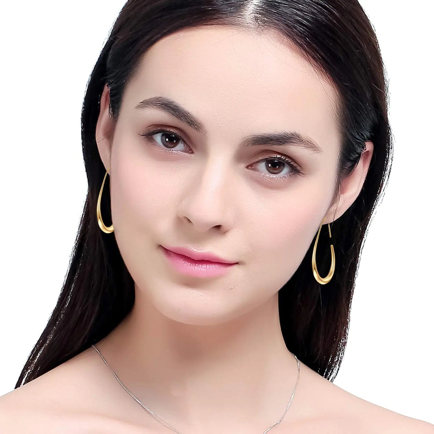 Lightweight Teardrop Hoop Earrings for Women