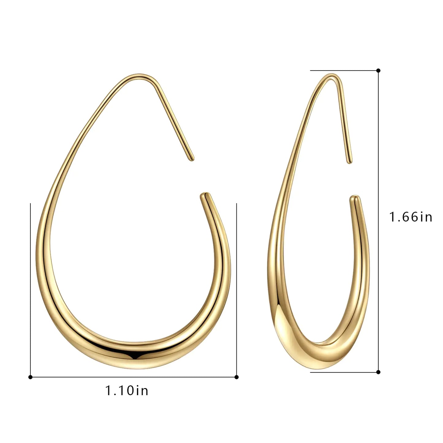Lightweight Teardrop Hoop Earrings for Women