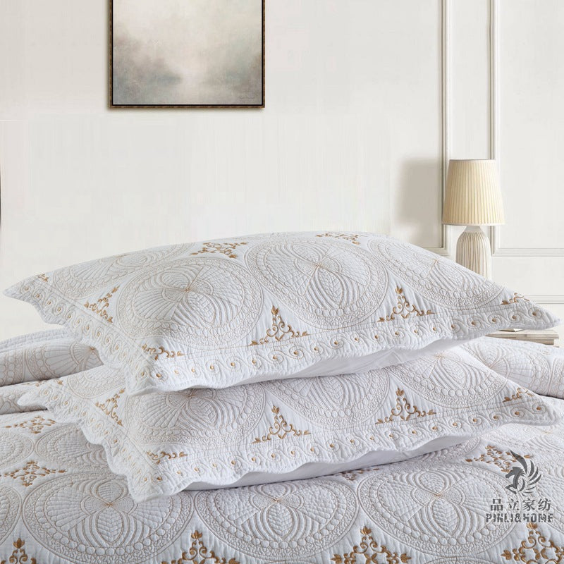European-style Cotton Embroidery Clip Sheets Double Thick Washable Pure Cotton Bed Cover
