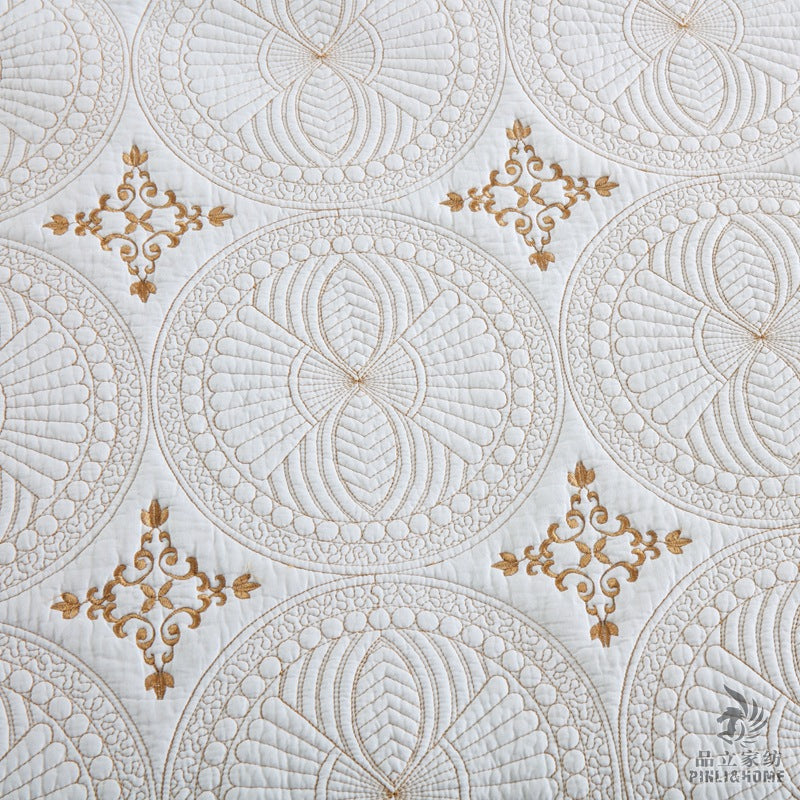 European-style Cotton Embroidery Clip Sheets Double Thick Washable Pure Cotton Bed Cover