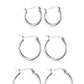 ORAZIO 4 Pairs Stainless Steel Hoop Earrings Set