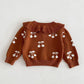 Knitted Print  Sweater Coat