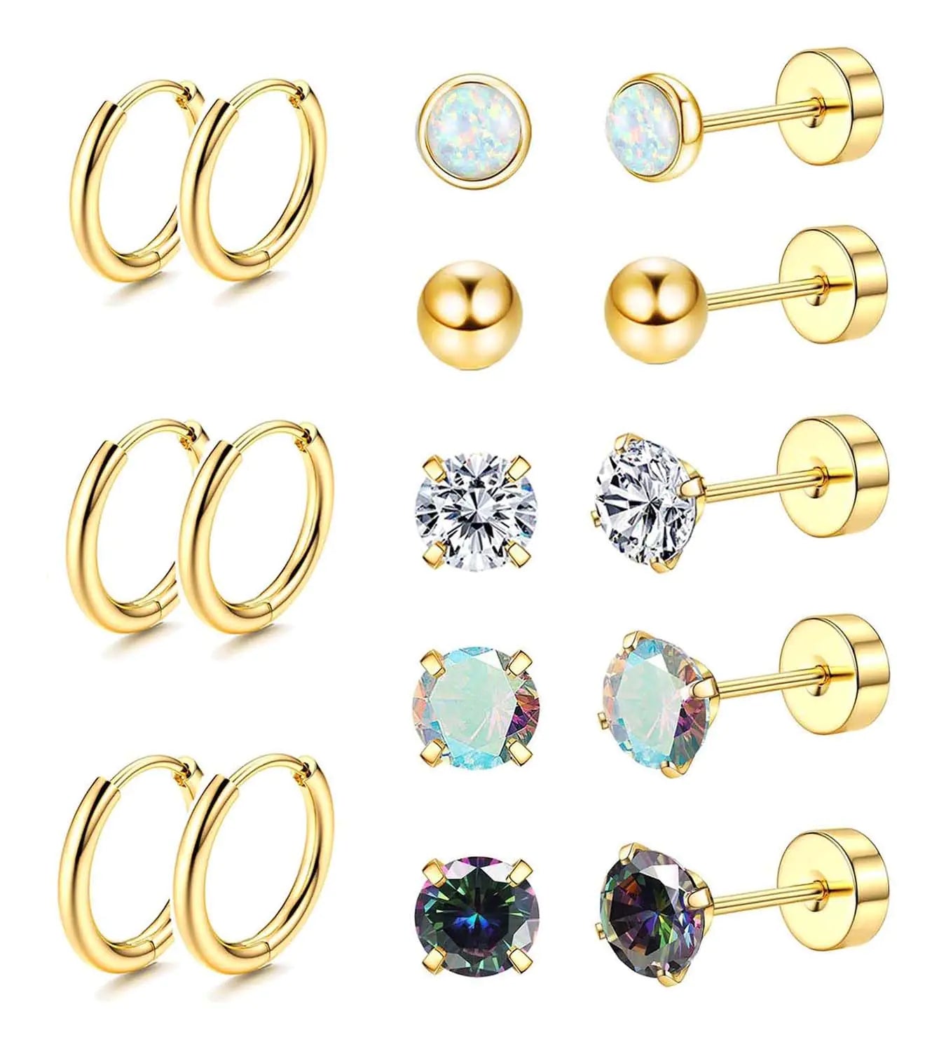 Jstyle Surgical Steel Earrings for Sensitive Ears