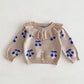 Knitted Print  Sweater Coat