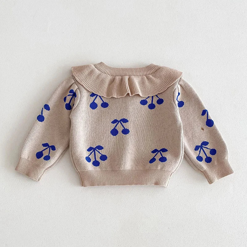 Knitted Print  Sweater Coat