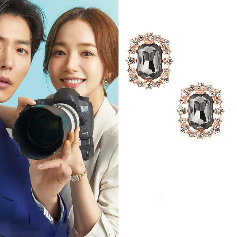 MENGJIQIAO 2019 Korean TV Star Crystal Tassel Drop Earrings