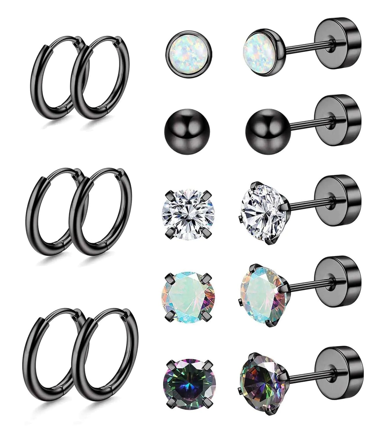 Jstyle Surgical Steel Earrings for Sensitive Ears