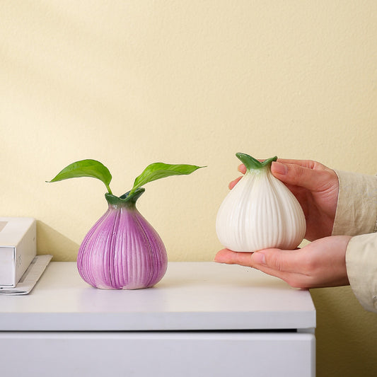 Art Onion Vase Ceramic Small Hydroponic Vase