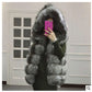 Waistcoat Faux Fur Vest Women Hooded Faux Fox