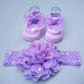 New Baby Girl Socks Headband Gift Box