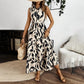 Women Sleeveless Boho Floral Maxi Dress