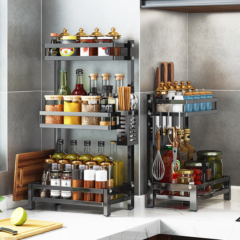 Stainless Steel Kitchen Rack Thickened Seasoning Rack Multi Layer Kitchen Seasoning Storage Rack