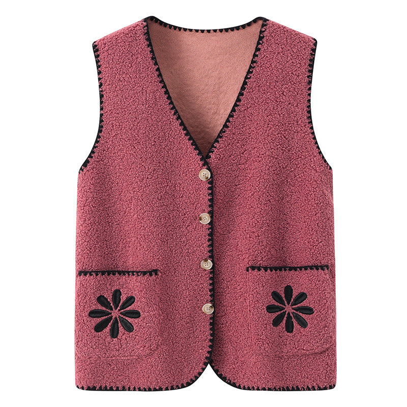 Vest Cardigan For Elderly Women Waistcoat