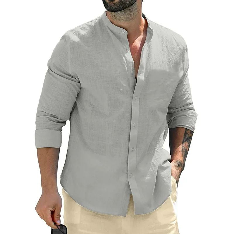Autumn Mens Long Sleeve Shirts Cotton Business  Men