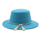 Fashion Flat Brim Top Hat Women Flat Top Woolen Hat
