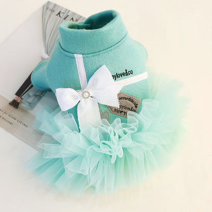 Woolen Lady Temperamental Gauze Skirt Pet Cat Clothing