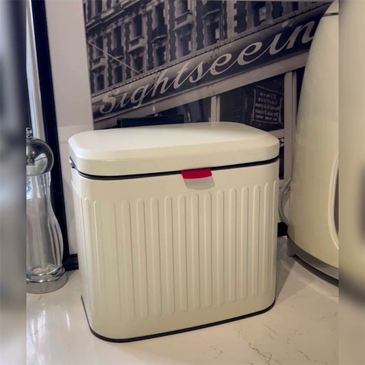 Vintage Cream Kitchen Hanging Trash Can