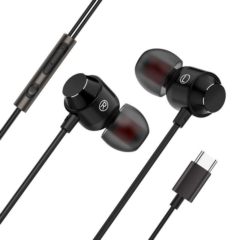 Metal Wired Headset In-ear Wire-controlled Mobile Phone Headset