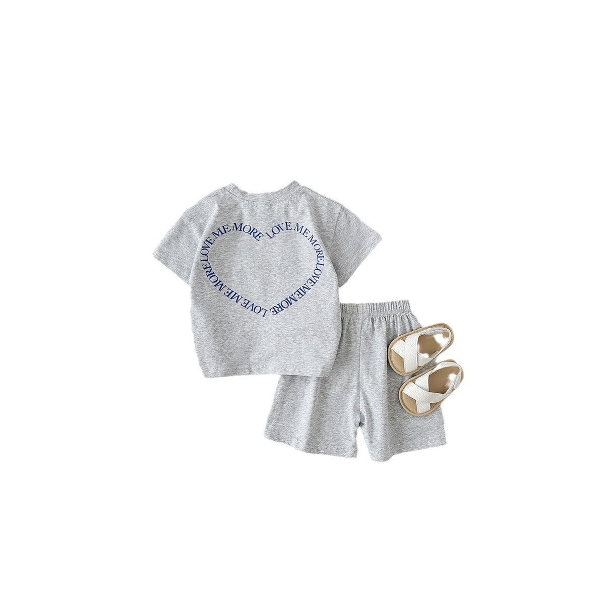 Heart Printing Short Sleeve Suit Korean Style