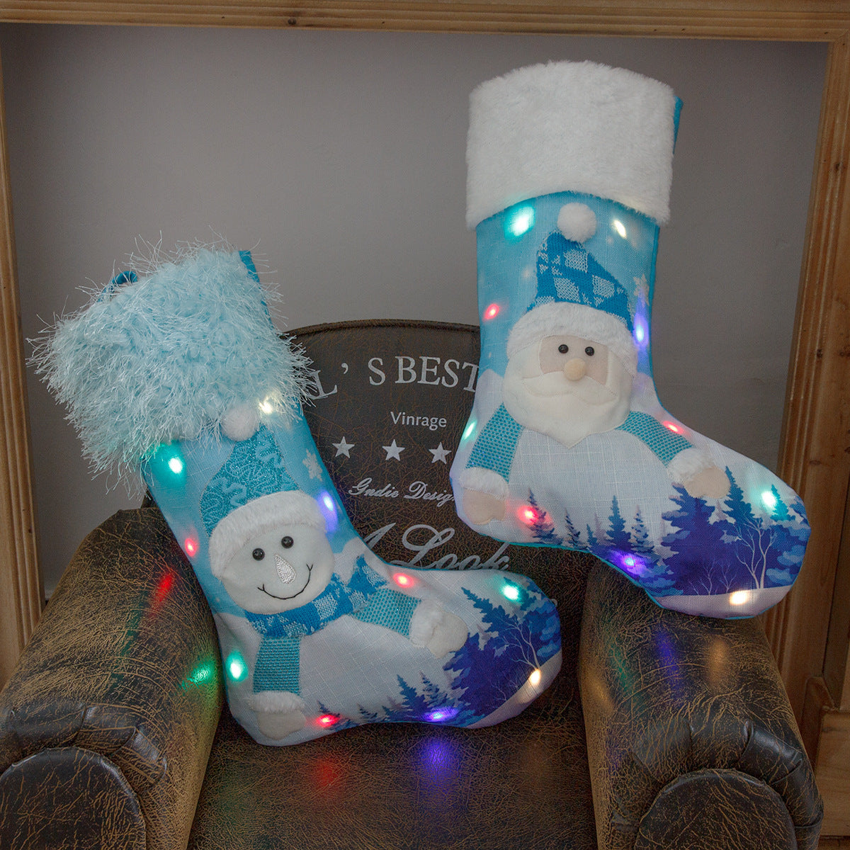 New Year Christmas Decor For Home Glowing Large Christmas Socks Gift