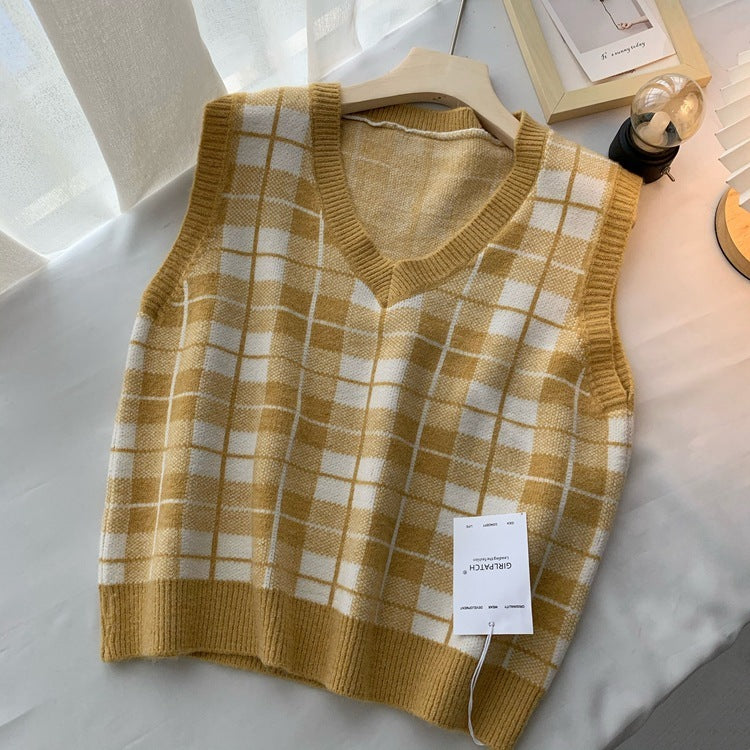 Women's vest sleeveless waistcoat knitted waistcoat