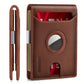 Airtag Wallet Men, Minimalist Front Pocket Wallets With Aritag Holder, Genuine Leather Bifold Slim Wallet, RFID Blocking Wallet For Men Up To 11cards -Air Tag Not Included