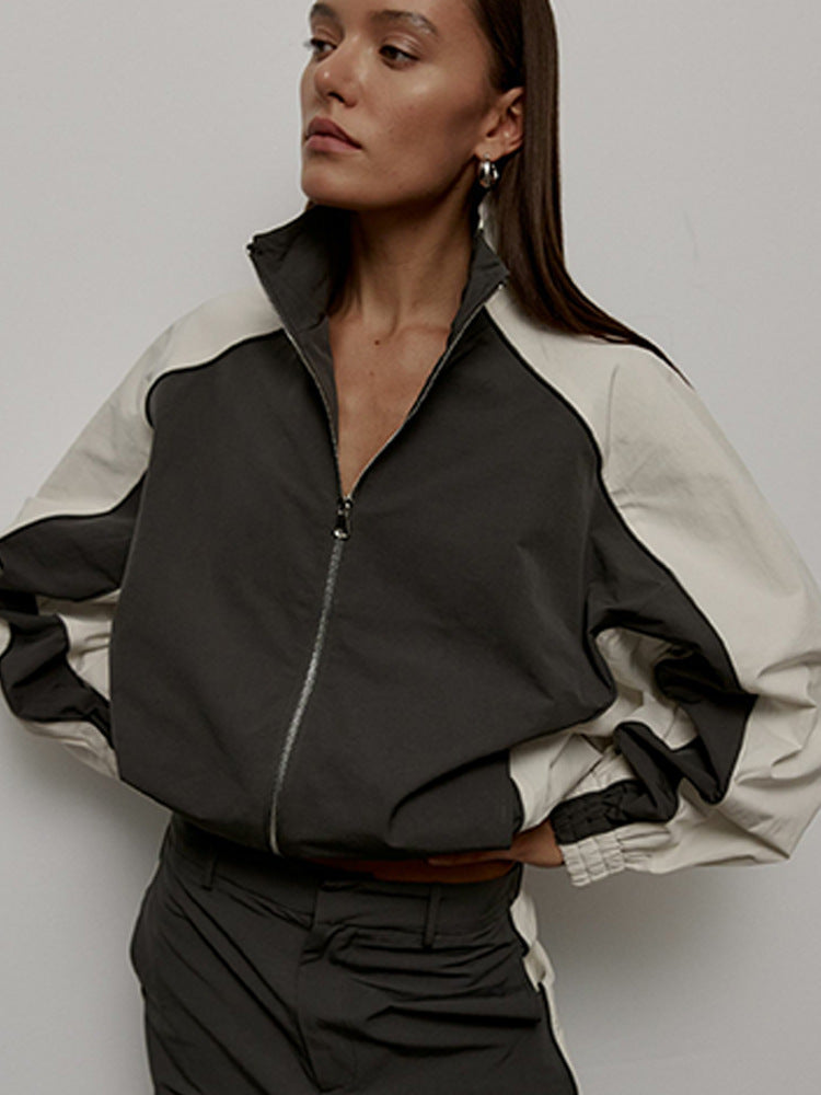 Drawstring Sports Jacket Trousers Suit Women