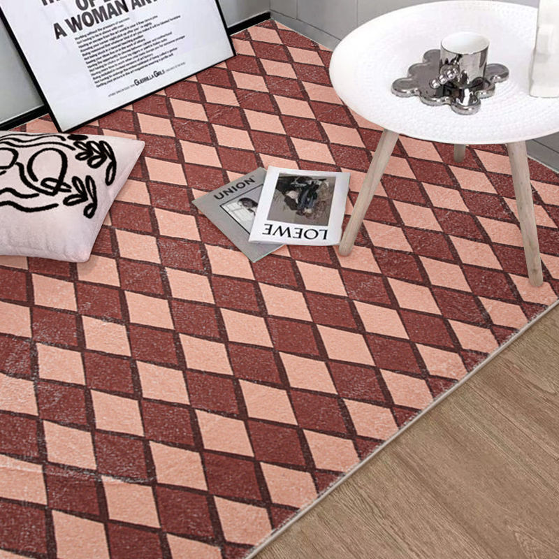 Modern Minimalist Diamond Checkerboard Rug
