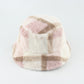 Plush Plaid Flat-top Basin Hat Flannel Warm Hat Women