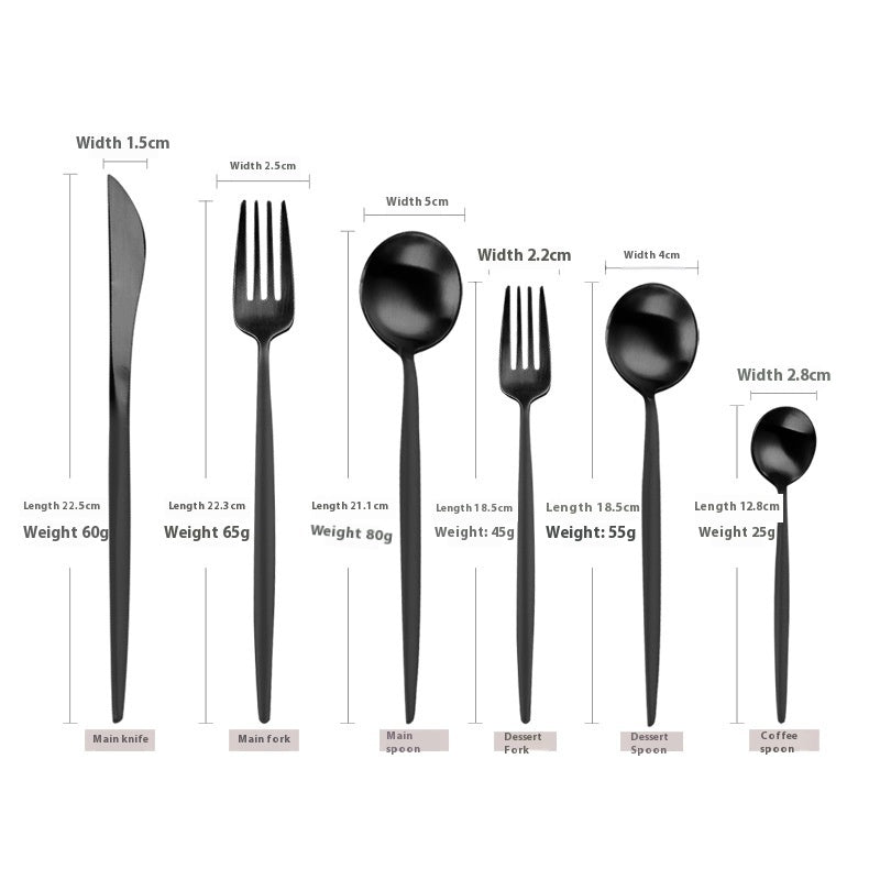 Stainless Steel Knife And Forks Spoon Coffee Spoon Chopsticks Sets