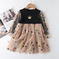 Girls Autumn Knitted Children's Skirts Girls Long Sleeve Mesh Dress