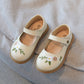Girls' Leather Shoes Embroidery Princess