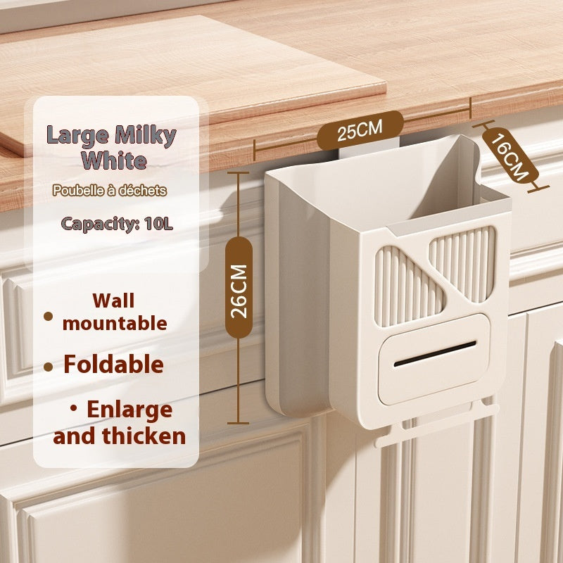 Kitchen Trash Can Wall-mounted Foldable Household