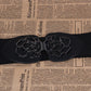 3 Women's Belts Elastic Belts Belts Rose Buckle Belts Tight Belts