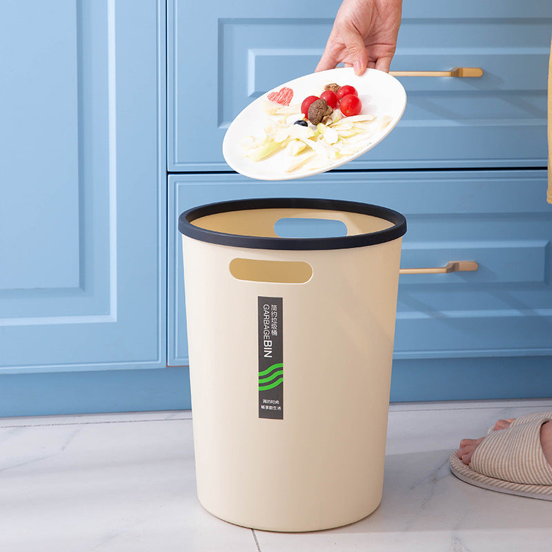 Simple Glossy Color Trash Can Kitchen Large Capacity