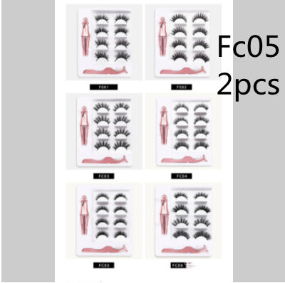 Three pairs of false eyelashes