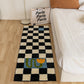 Vintage Checkerboard Bedroom Bedside Rug