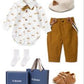 Baby Boy Gentleman Dress Infant Long-sleeved Trousers Triangle Rompers Suit