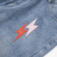 Lightning Embroidered Denim Trousers Men