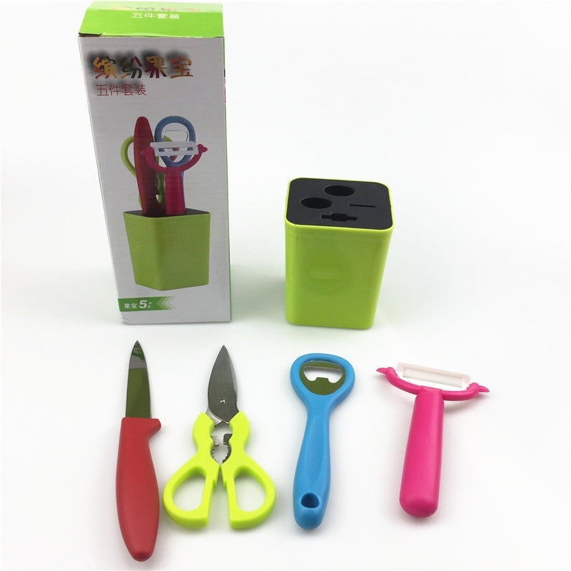 Fruit Knife Bottle Opener Scissors Five-piece Set