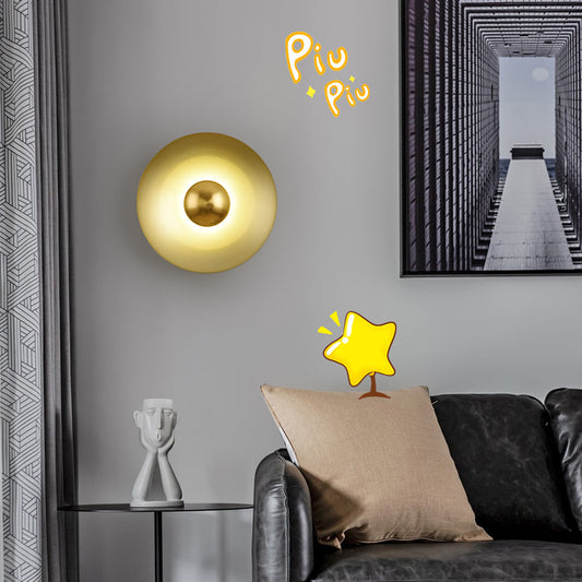 Bedroom Bedside Background Wall Round Led Wall Lamp