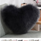 Throw Pillows Heart Shape Long Plush Fluffy Shaggy Cushion Cover Sofa Cushions Decorative Pillow Covers Pillowcase White