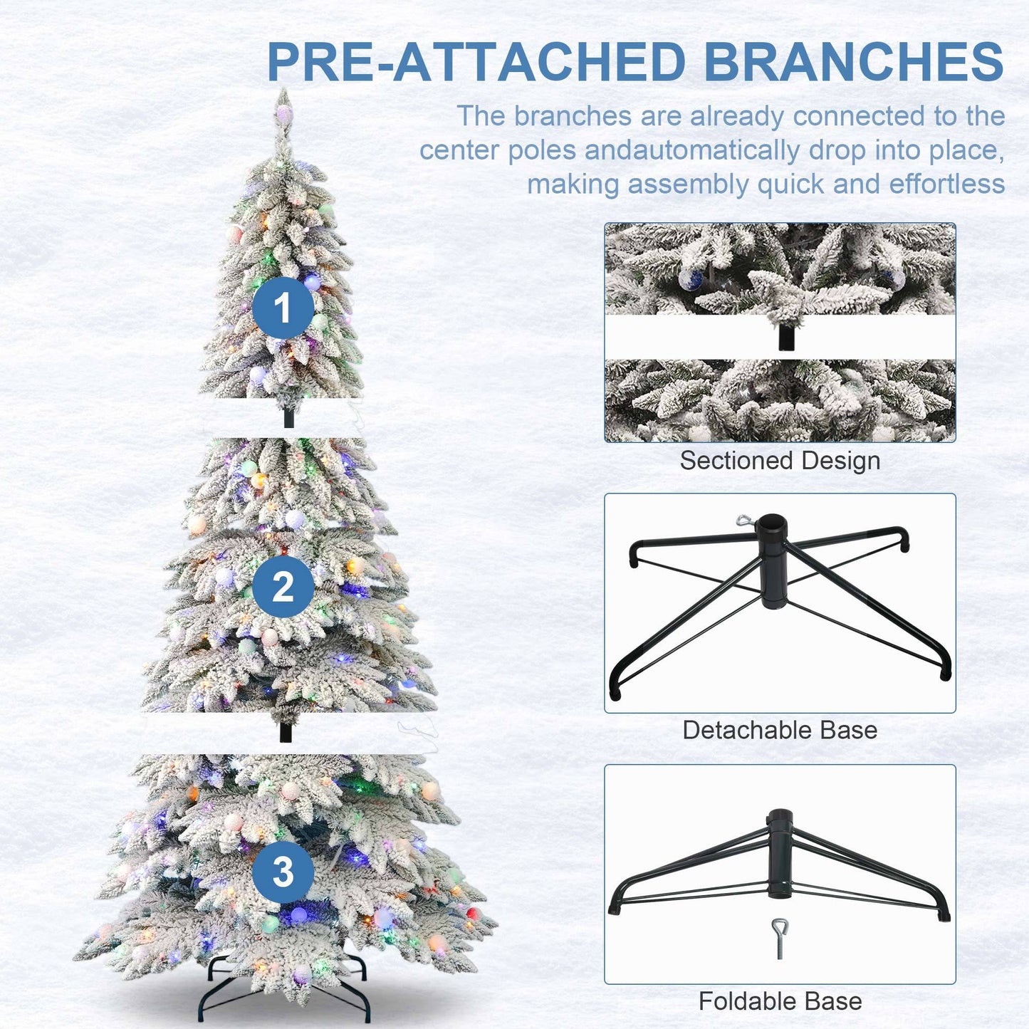 Illuminated Christmas Tree For Home Living Room Festive Decoration