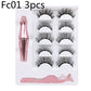 Three pairs of false eyelashes
