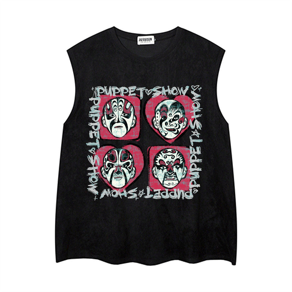 Face Changing Mask Casual Vest Men