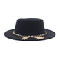 Fashion Flat Brim Top Hat Women Flat Top Woolen Hat