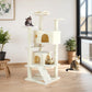 Multi-functional Cat Tree House Cat Climbing Frame, Lounge And Recreation Area Detachable Toy, 54in Dark Blue