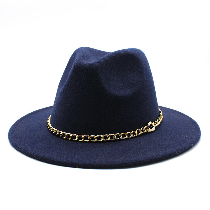 Broad-brimmed Hat Fashion Flat Brim Top Hat Men Women