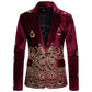 Ethnic Print Single-breasted Leisure Suits For Men Costume